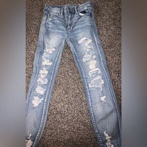 American Eagle Ripped Next Level Stretch Skinny Jeans